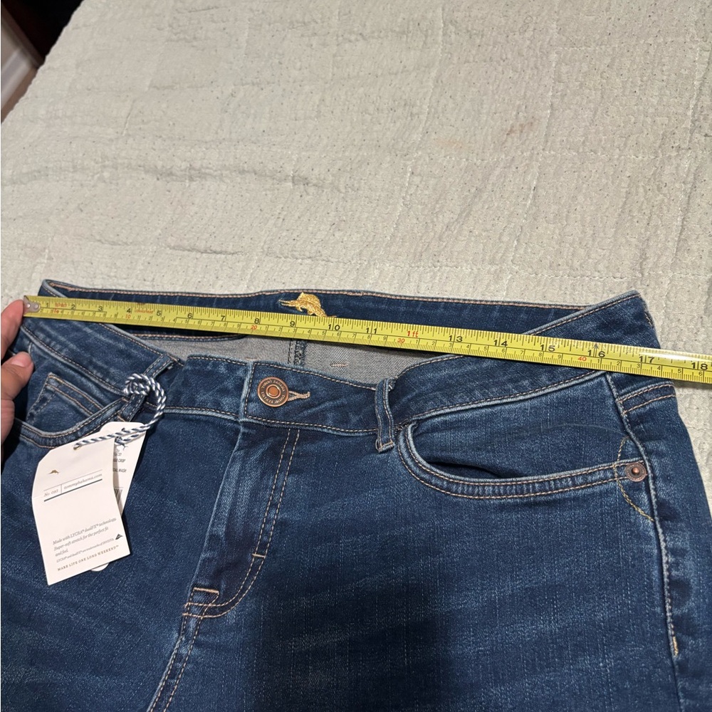 Tommy Bahama Dark Blue Denim Cropped Jeans - Picture 5 of 9